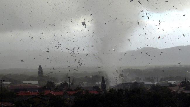 View of the Lennox Head Tornado / Waterspout as it destroys dozens of homes during the morning. Image Credit: Ross Tuckerman